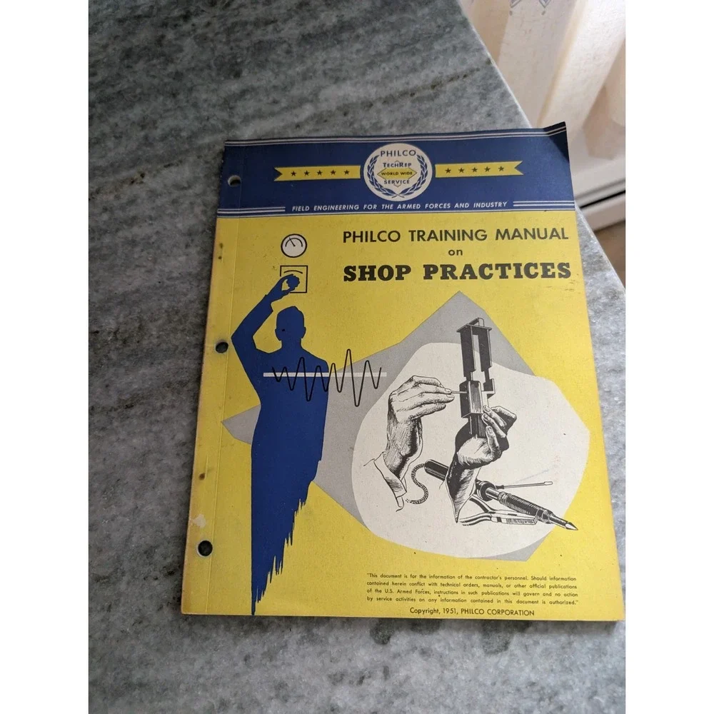 1951 Philco Training Manual Shop Practices TechRep Armed Forces Electronics VTG